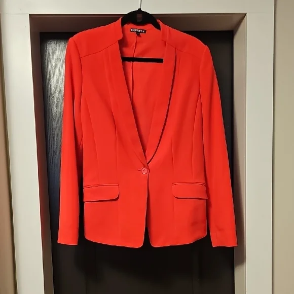 EXPRESS Vibrant Coral Coloured Women's Blazer - Picture 1 of 8